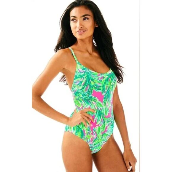 Lilly Pulitzer Azalea Multi-Color Shady Lady One Piece Swimsuit Size 4 - Picture 1 of 5